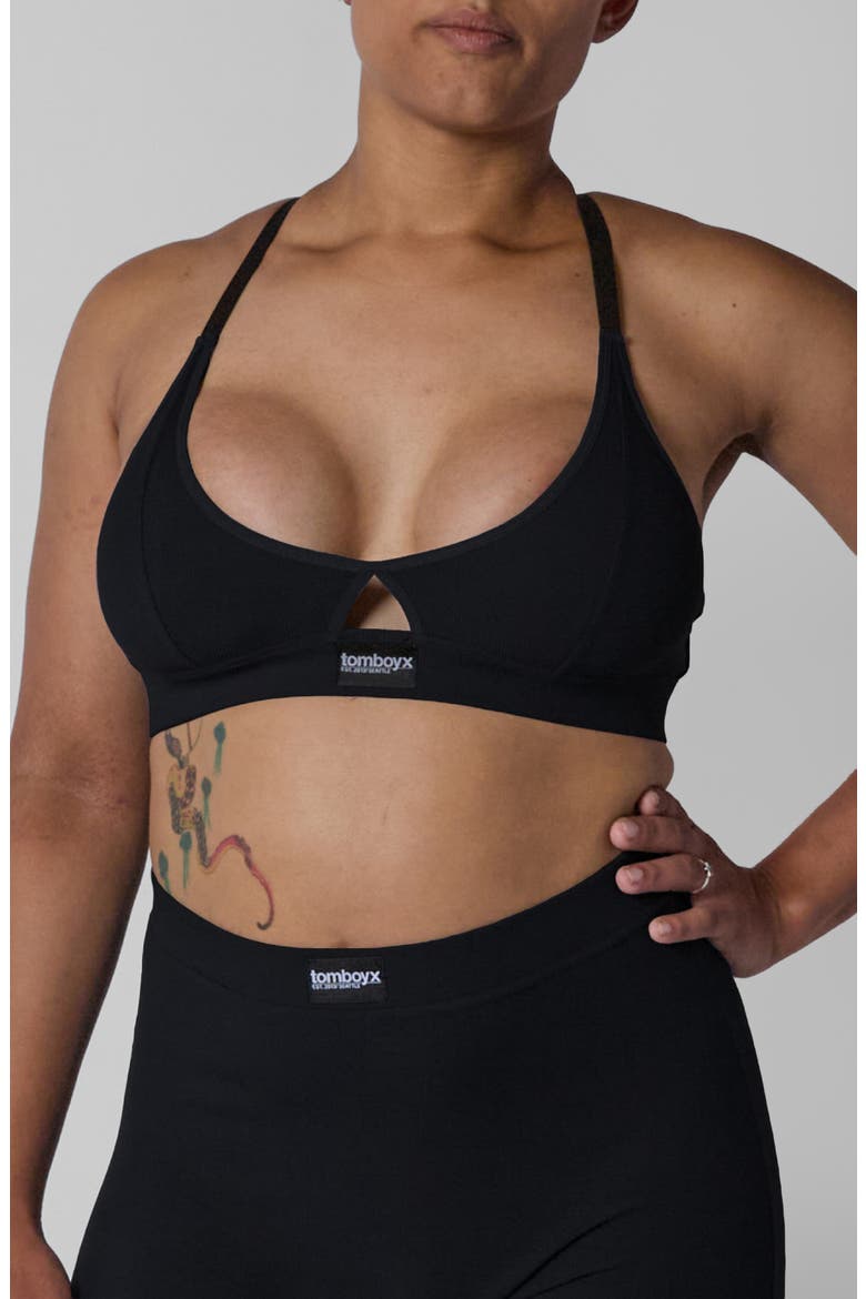Lounge Rib Bralette, Main, color, BLACK