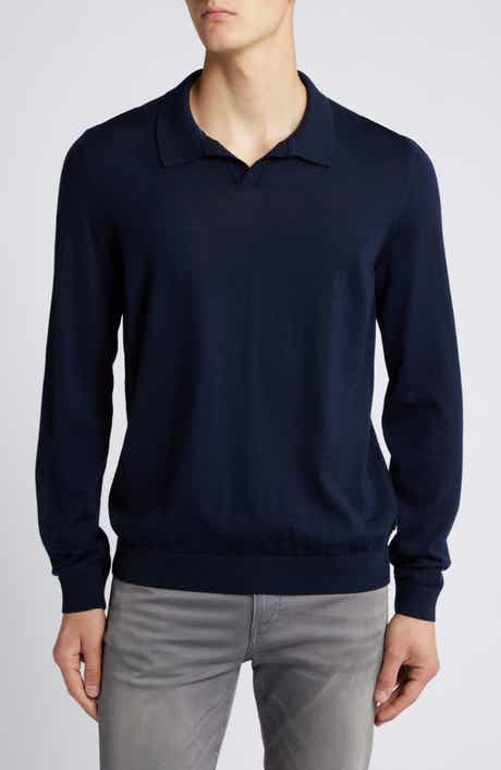 BOSS Enord Long Sleeve Wool Polo Sweater