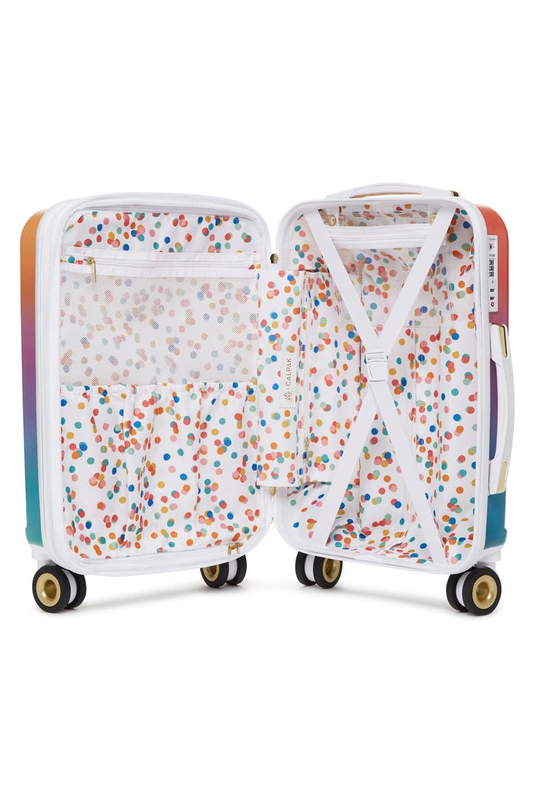 x Oh Joy! 20-Inch Hardshell Spinner Carry-On Suitcase, Alternate, color, SUNSET