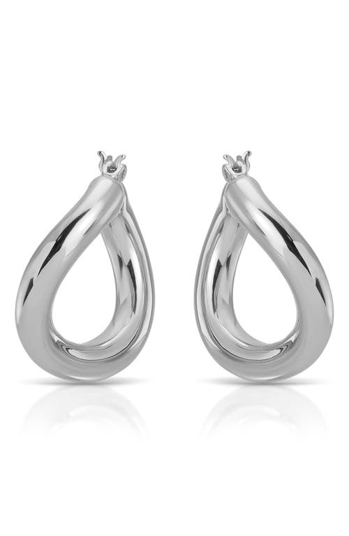 Ettika Curved Classic Hoop Earrings In Metallic