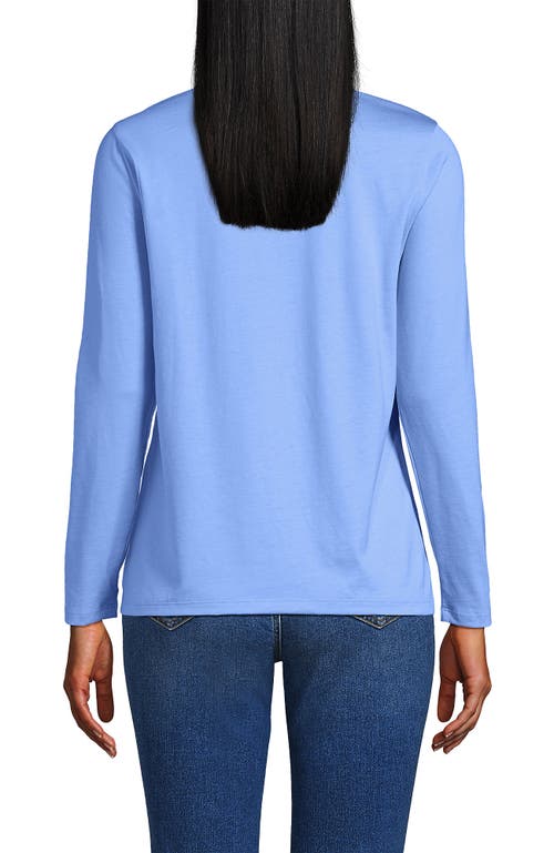Lands' End Relaxed Supima Cotton Long Sleeve Crew Neck T-shirt In Blue