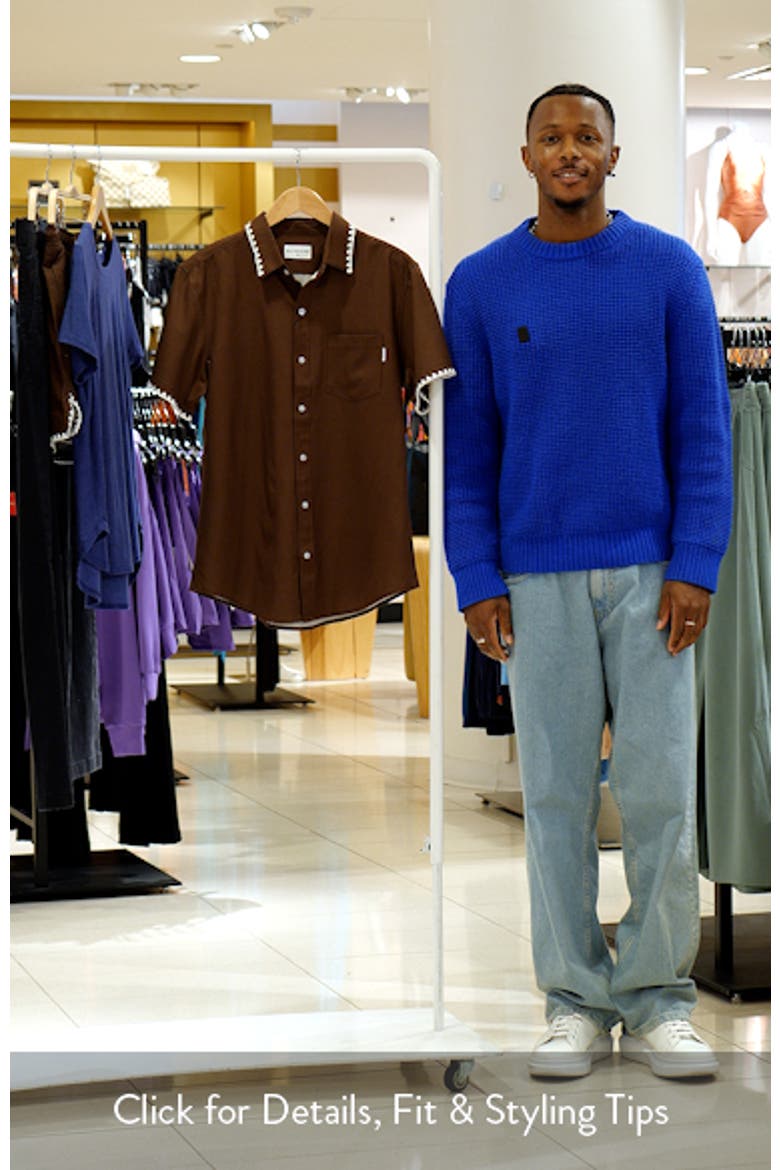 Blanket Stitch Short Sleeve Performance Button-Up Shirt video
