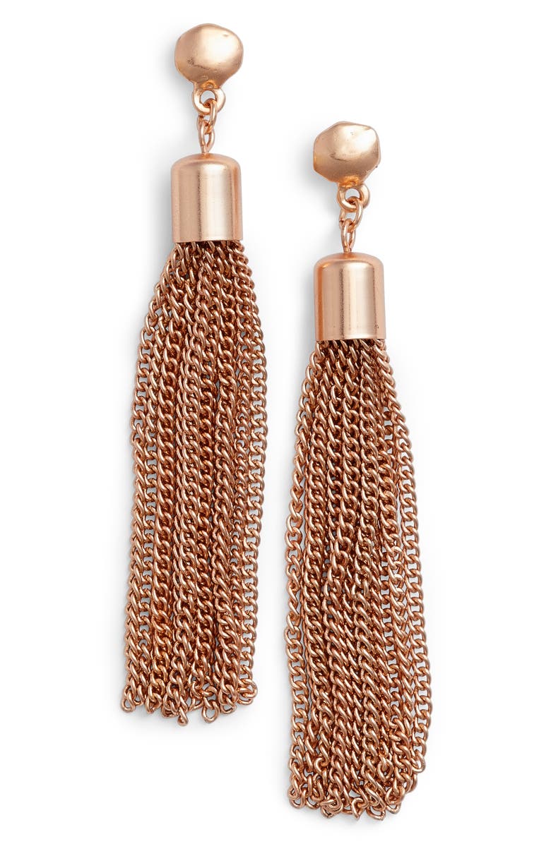 Karine Sultan Tassel Drop Earrings, Main, color, 