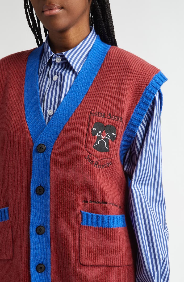 HOUSE OF AAMA Sunray Wool Sweater Vest, Alternate, color,