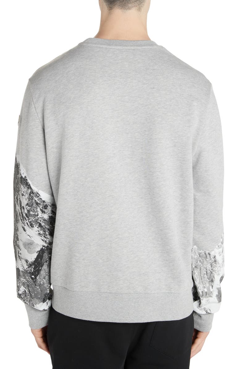 Moncler Mountain Print Crewneck Sweatshirt, Alternate, color,