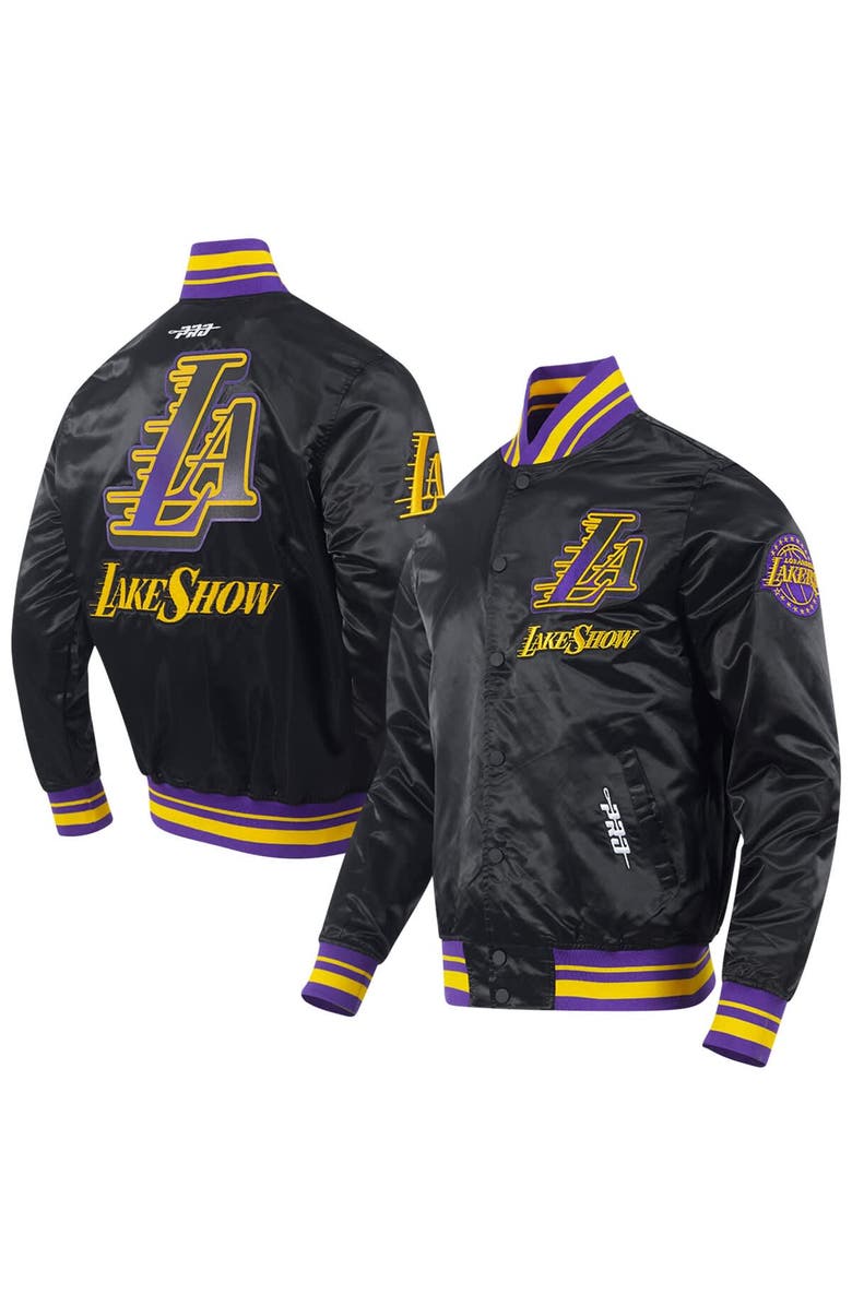 PRO STANDARD Men's Pro Standard Black Los Angeles Lakers 2024/25 City Edition Chenille Satin Full-Snap Jacket, Alternate, color, 