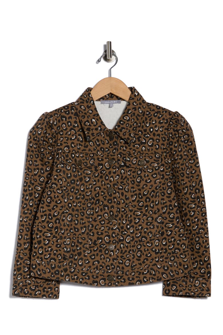 Averill Denim Jacket, Alternate, color, WARM LEOPARD