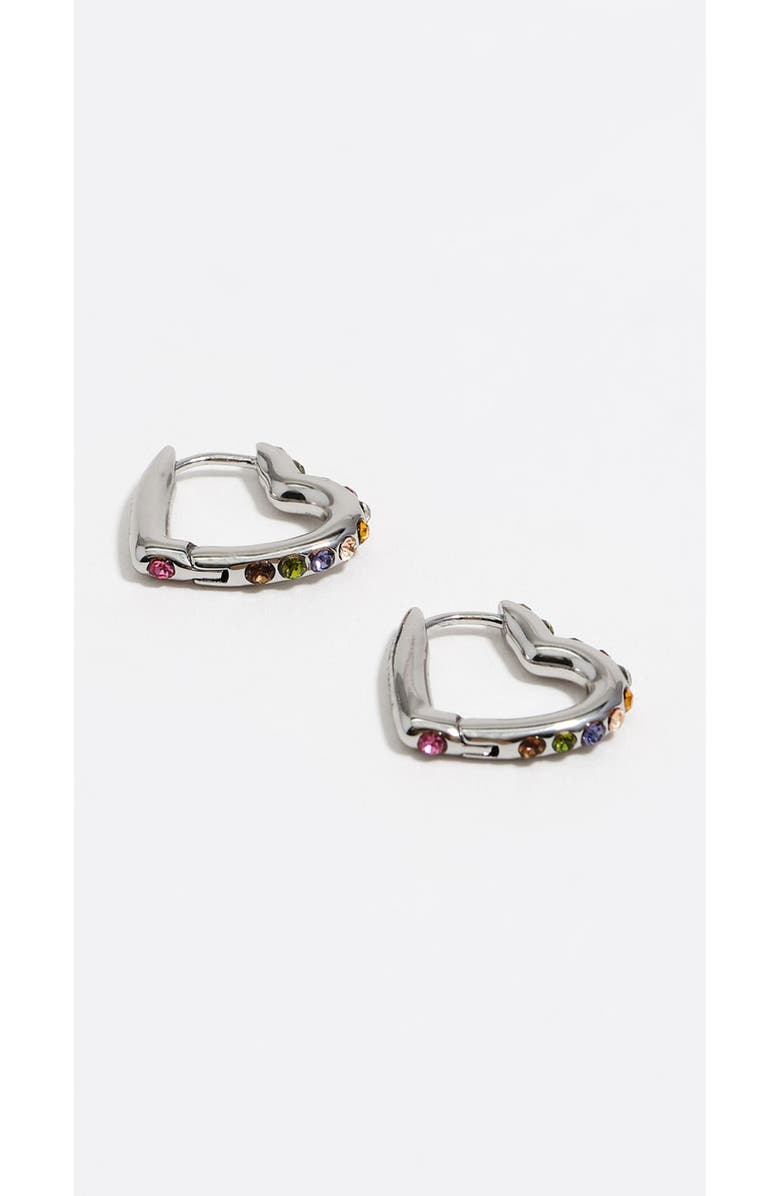Bimba y Lola Heart Hoop Multicolor Crystals Earrings, Alternate, color, 