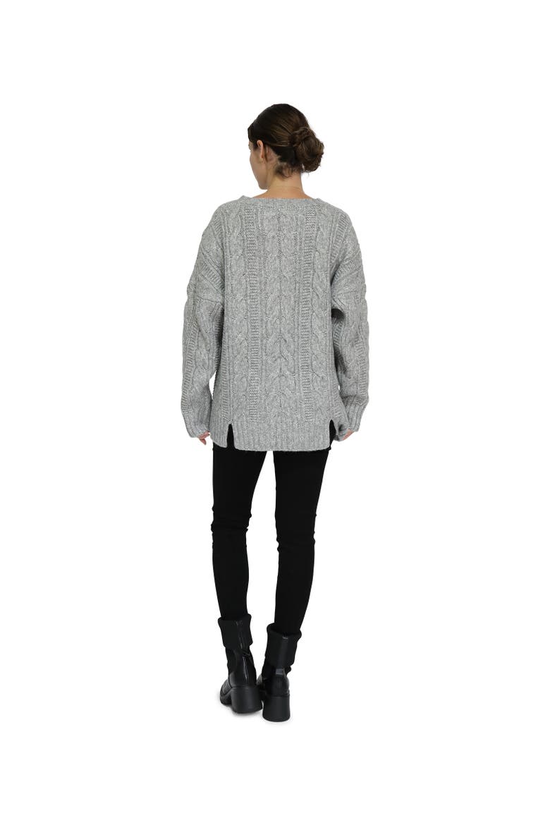 Perfect Me Oversized Crew Sweater, Alternate, color, Grey