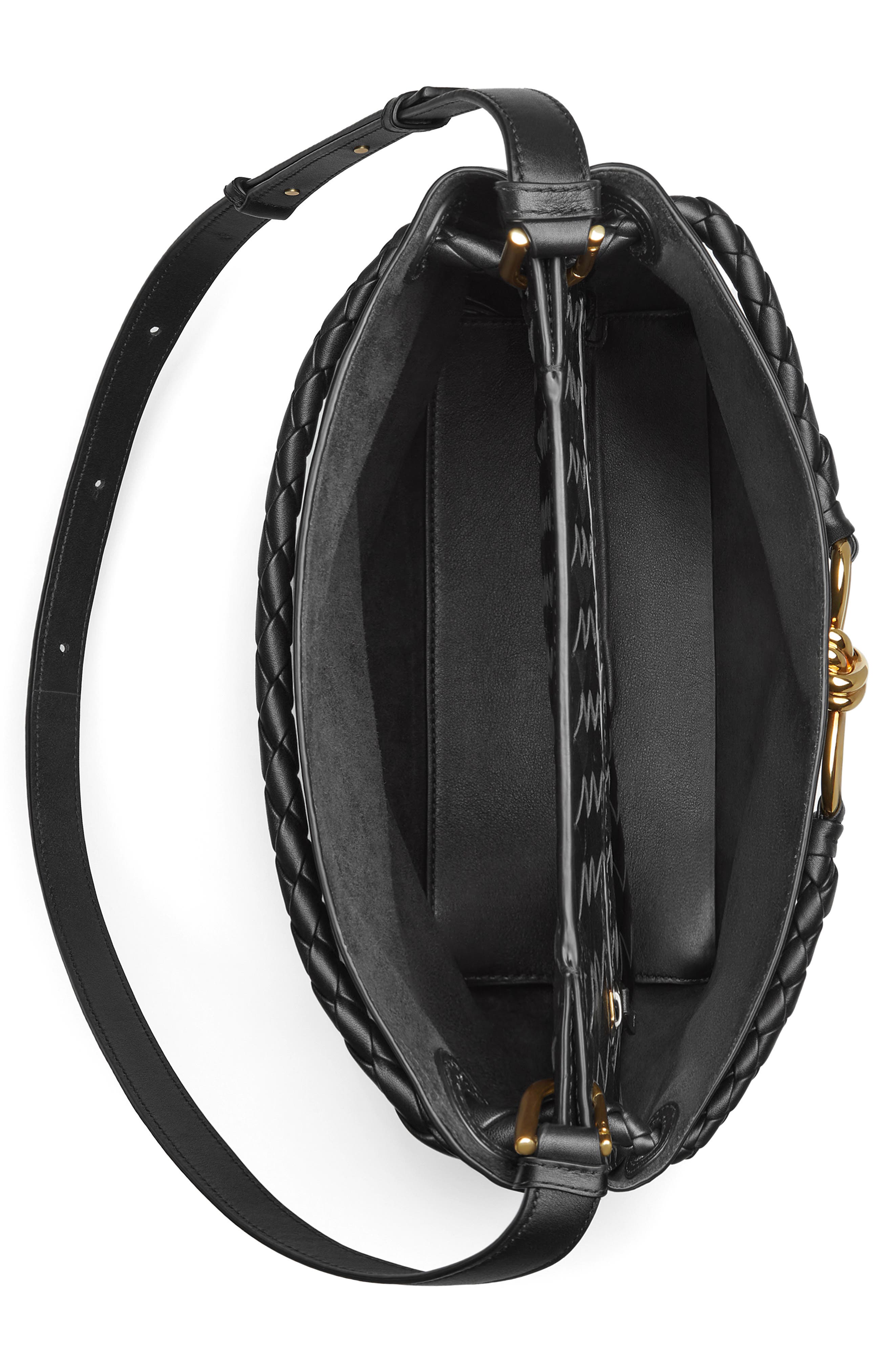 Bottega Veneta Andiamo Leather Bucket Bag, Alternate, color, 1019 Black-M Brass