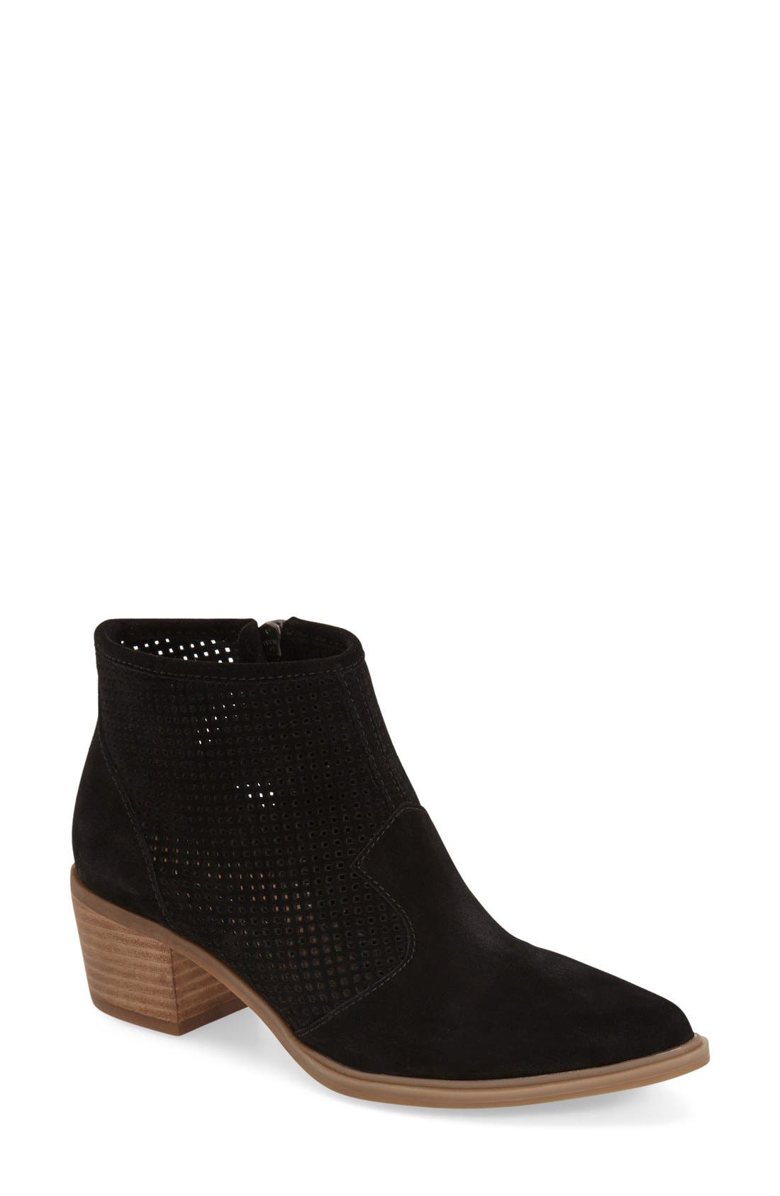 Steven by Steve Madden 'Dalyy' Perforated Bootie, Main, color, BLACK SUEDE