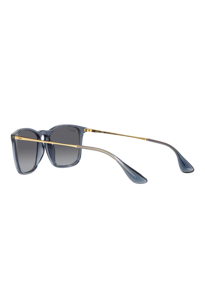 54mm Gradient Polarized Rectangular Sunglasses, Alternate, color, ROSE GOLD BLACK