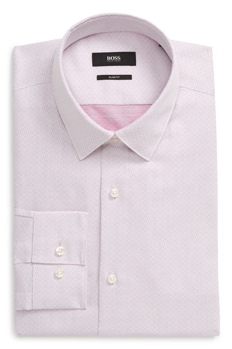 Slim Fit Diamond Dress Shirt, Alternate, color, DARK PINK