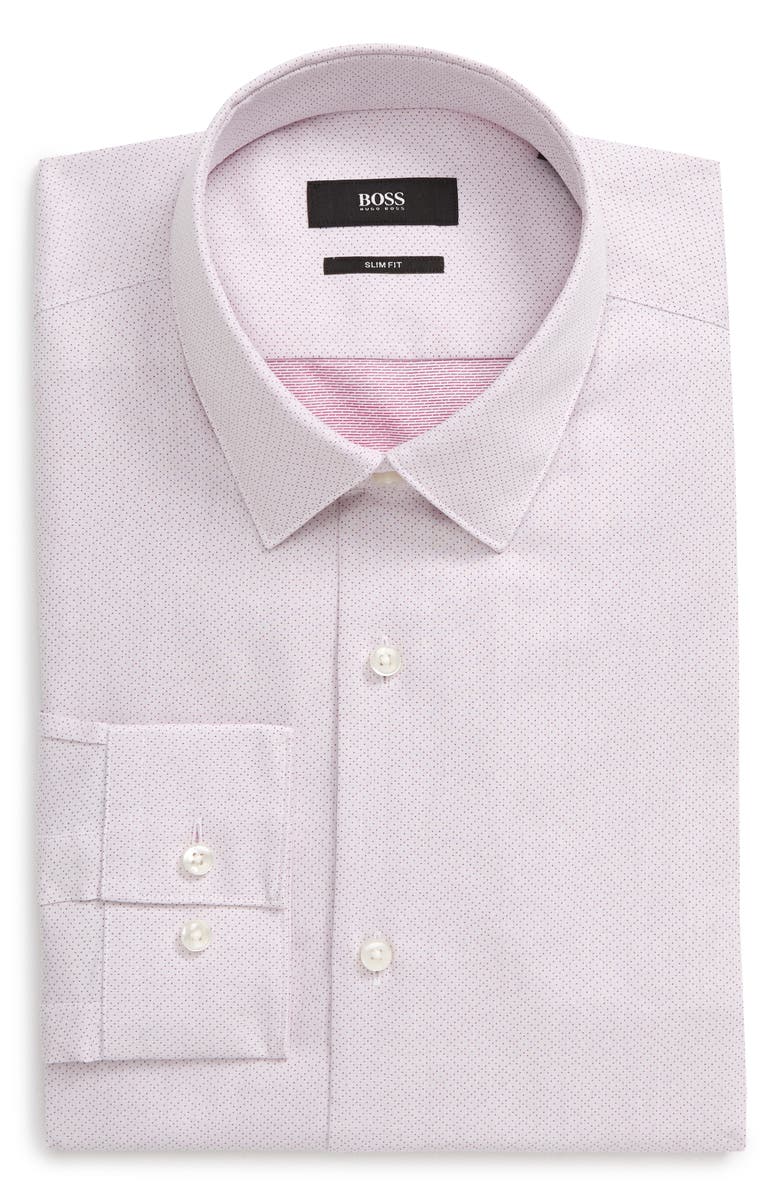 BOSS Slim Fit Diamond Dress Shirt, Alternate, color, 