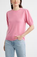 Caslon® Puff Sleeve Wool & Cashmere Sweater