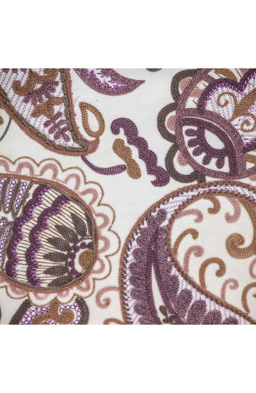 Parkland Collection Paisley Embroidered Accent Pillow In White/ivory Multi