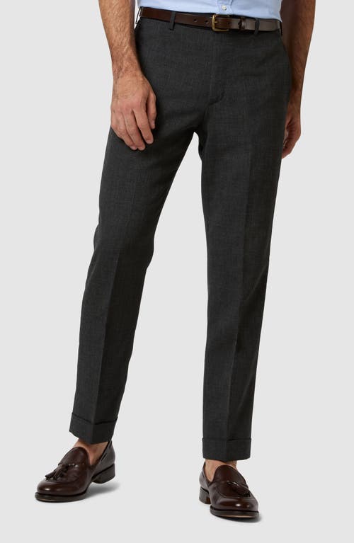 Sid Mashburn Wool Straight Leg Dress Pants in Charcoal High-Twist 