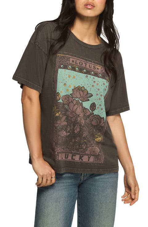 Lucky Lotus Graphic Oversized T-shirt