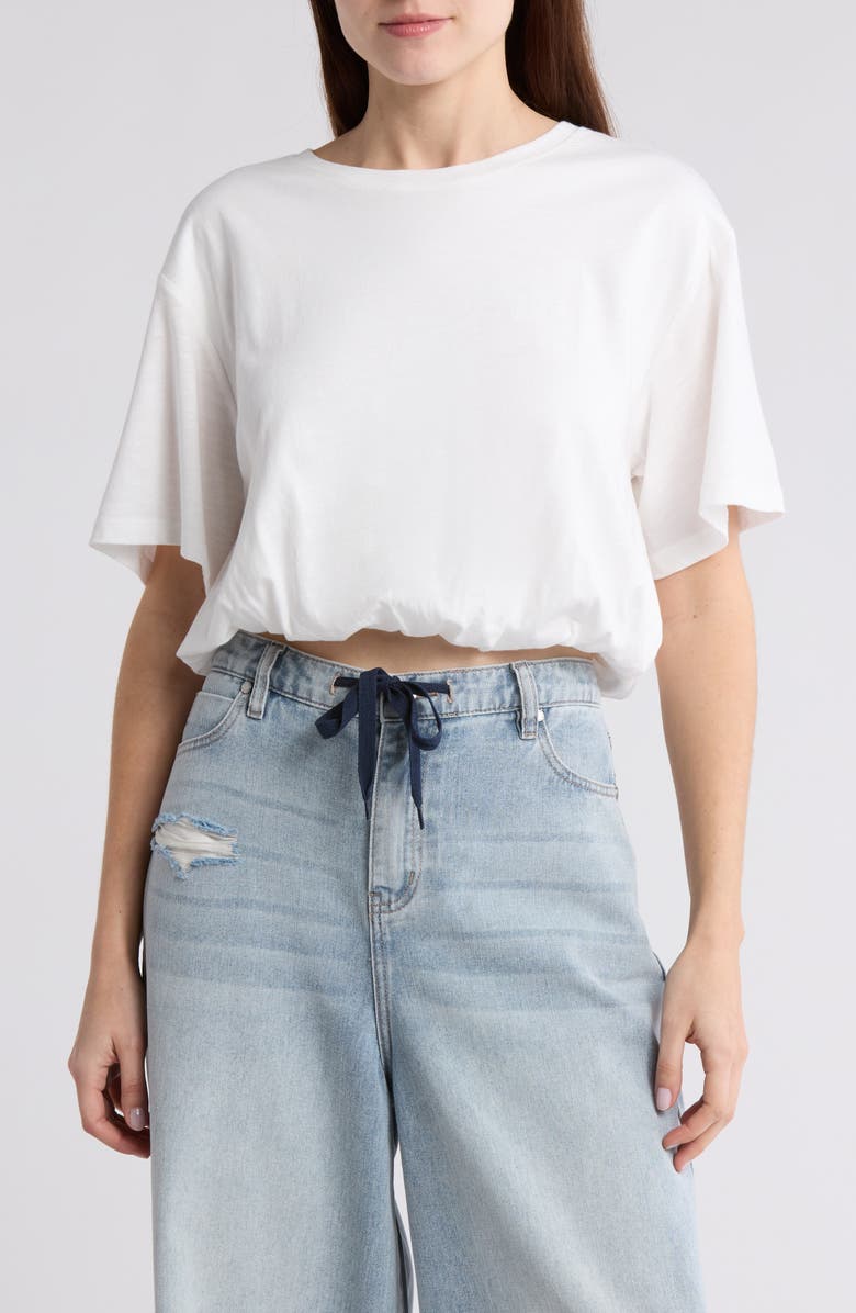 Urban Social Bubble Hem T-Shirt, Main, color, Off White