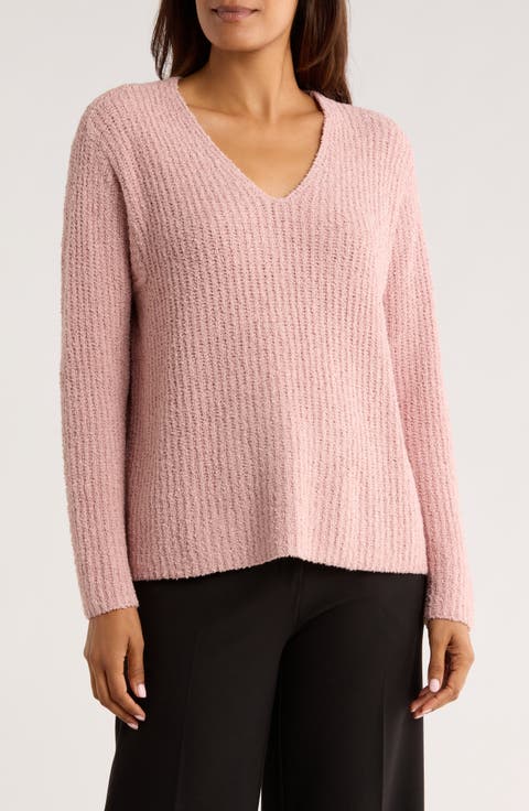 V-Neck Organic Cotton & Cashmere Blend Sweater