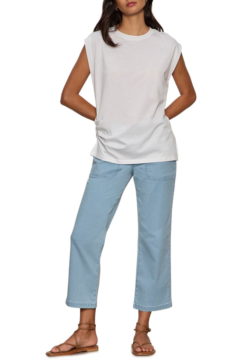 Pleated Muscle T-Shirt, Alternate, color, WHITE