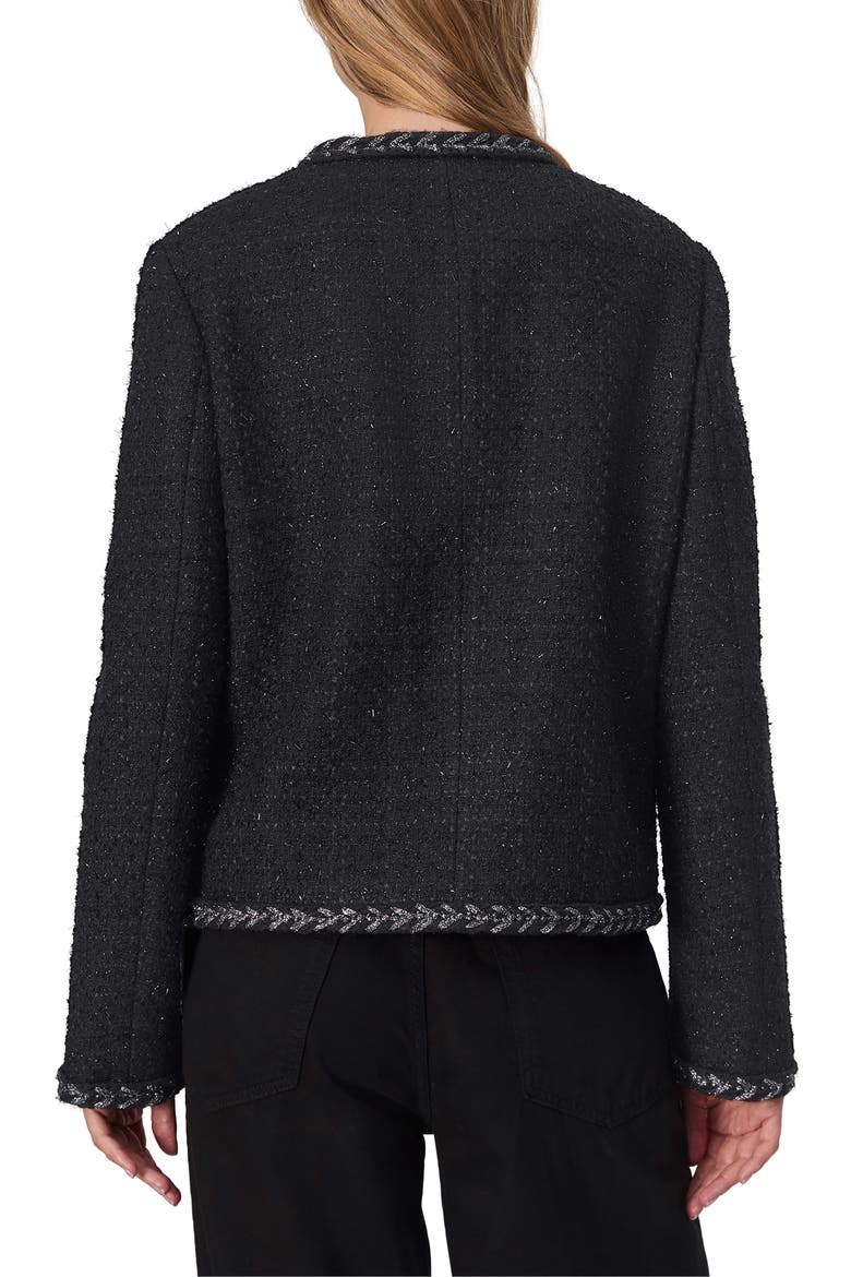 Mirabelle Metallic Tweed Jacket, Alternate, color, BLACK