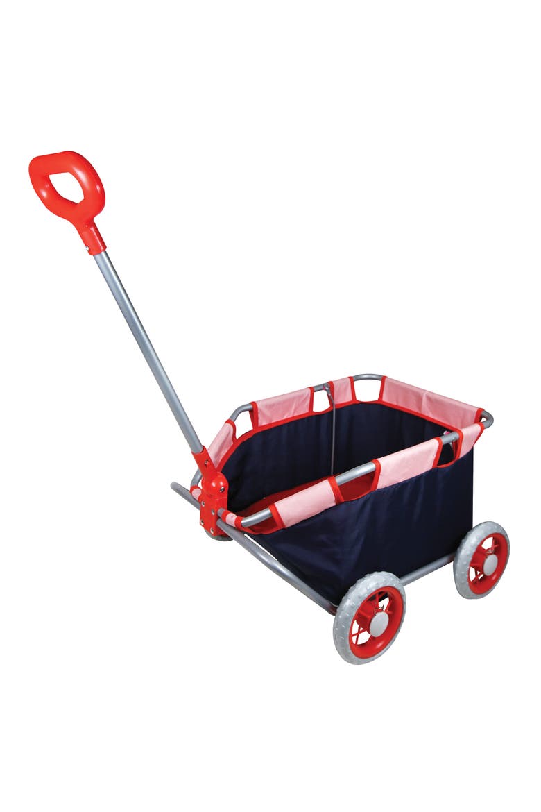 Baby Doll Pull Cart in Navy & Red, Main, color, Multicolored