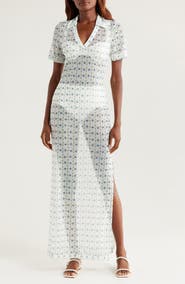 Hutch Sheer Mesh Cover-Up Shirtdress