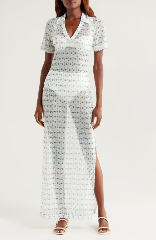 HUTCH HUTCH SHEER MESH COVER-UP SHIRTDRESS