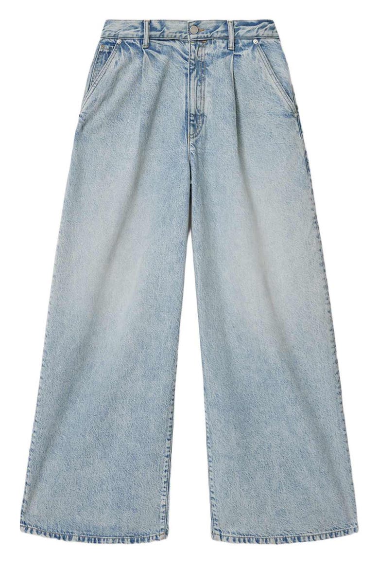 Haze Pleat Wide Leg Jeans, Alternate, color, LIGHT INDIGO