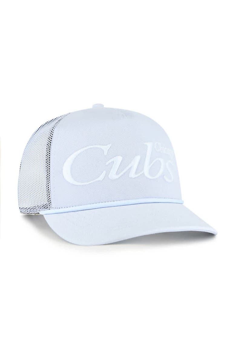 Men's '47 Light Blue Chicago Cubs Foundation Script Hitch Adjustable Trucker Hat, Alternate, color, Light Blue