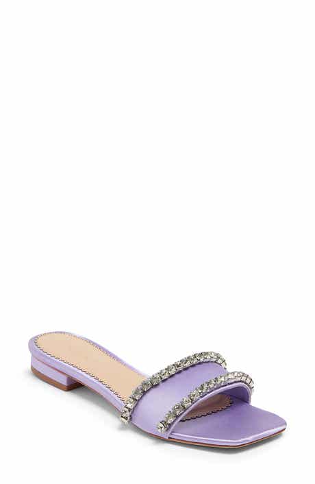 Cinq à Sept Catherine Crystal Embellished Satin Slide Sandal