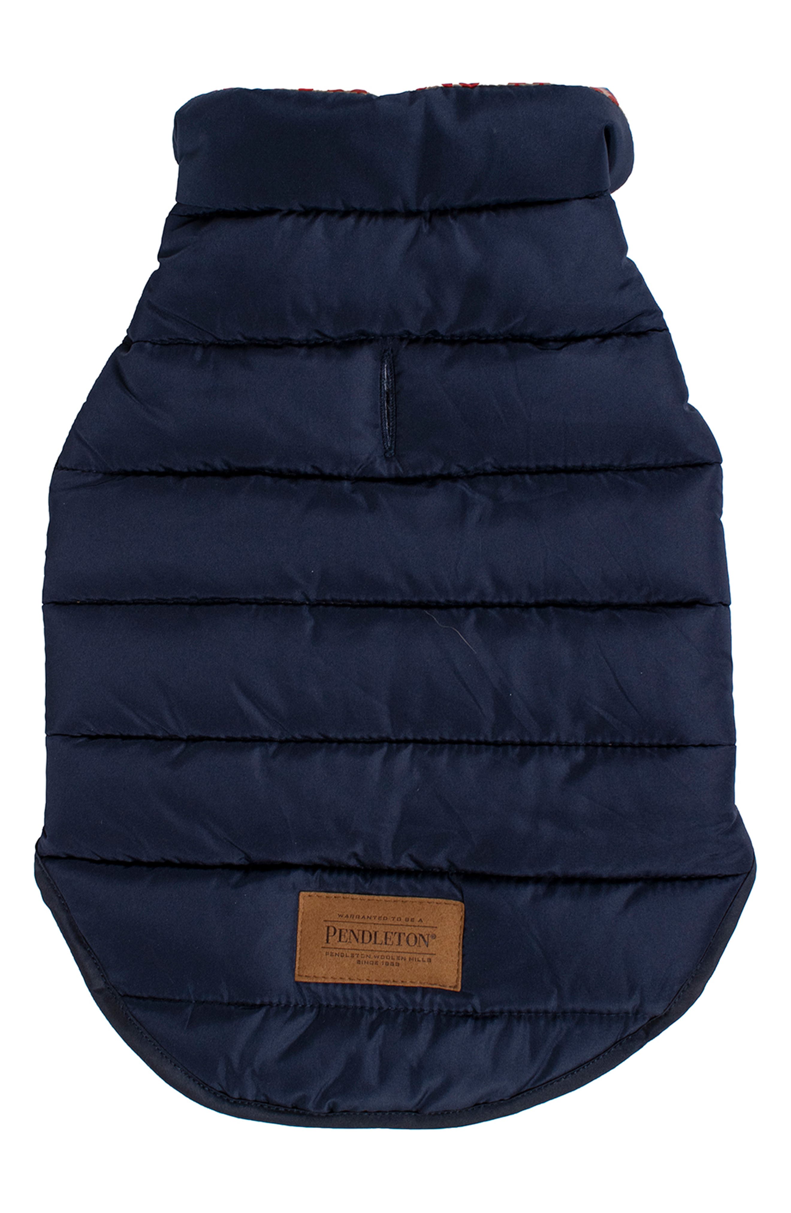 Pendleton Puffer Dog Coat in Navy 