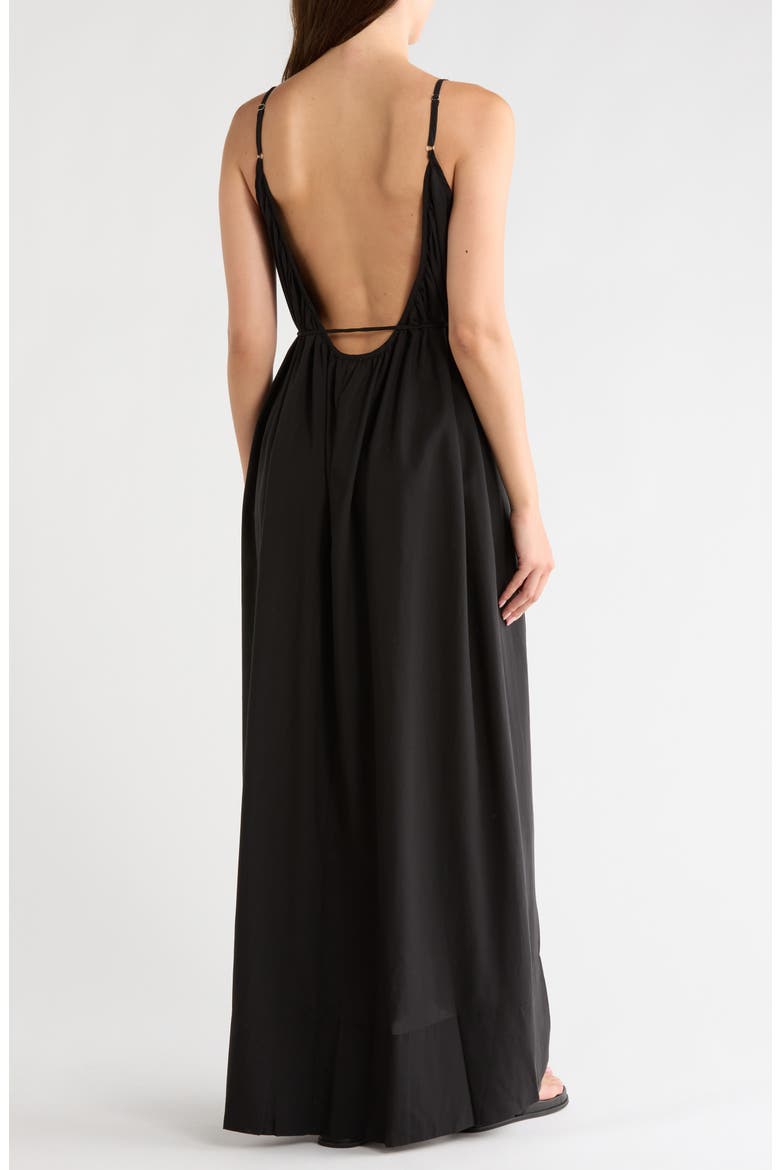 Brynn Tie Waist High-Low Dress, Alternate, color, BLACK