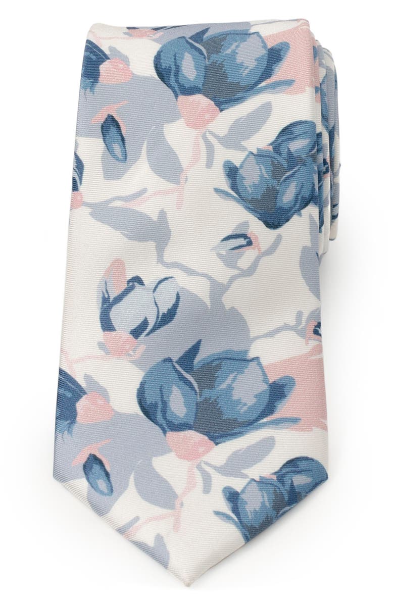 Cufflinks, Inc. Watercolor Floral Silk Tie, Main, color, White