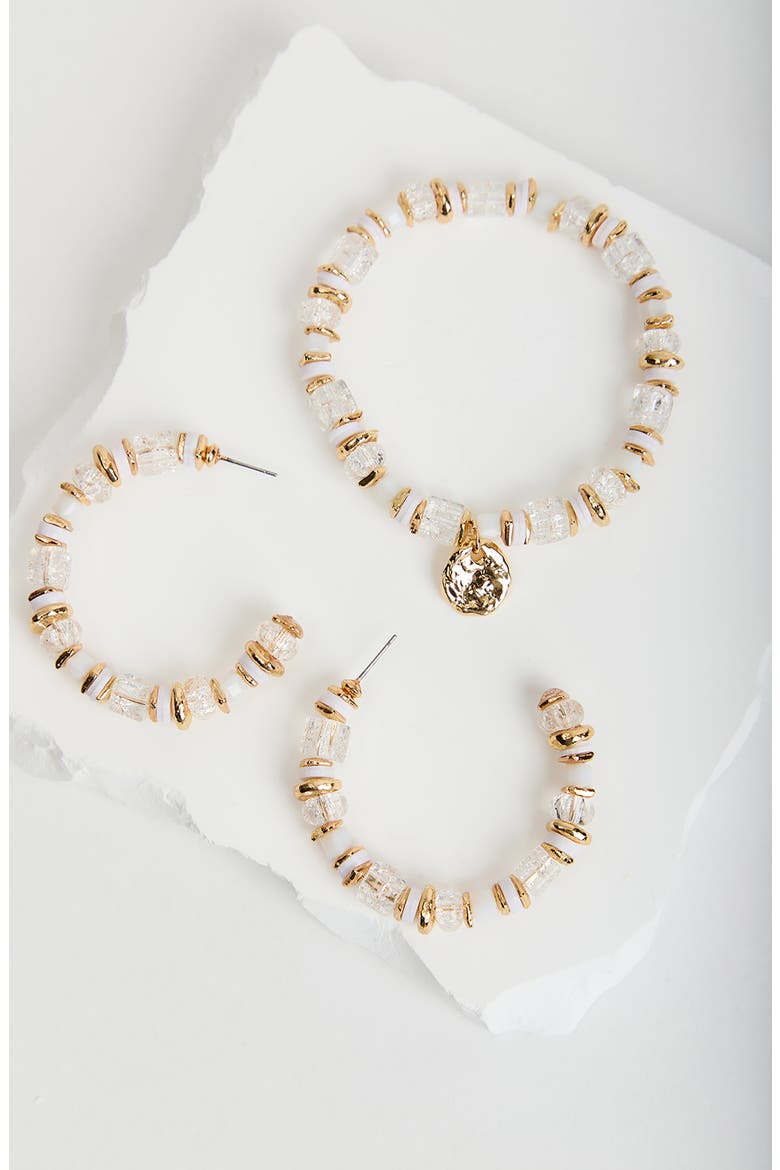 Beaded Stretch Bracelet, Alternate, color, WHITE