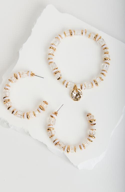 Saachi Beaded Stretch Hammer Bracelet In Gold