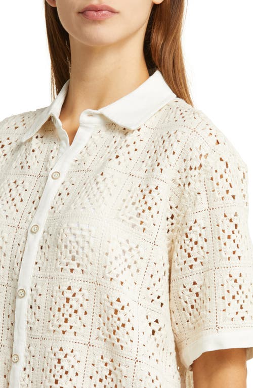 Agua Bendita Jared Gres Open Stitch Cover-up Shirt