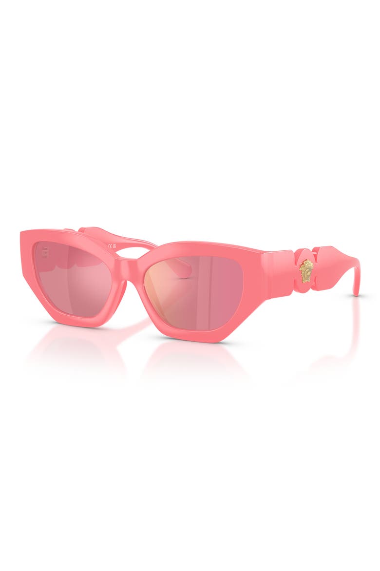 Kids' 48mm Irregular Sunglasses, Alternate, color, PINK / PINK MIRROR ROSE GOLD