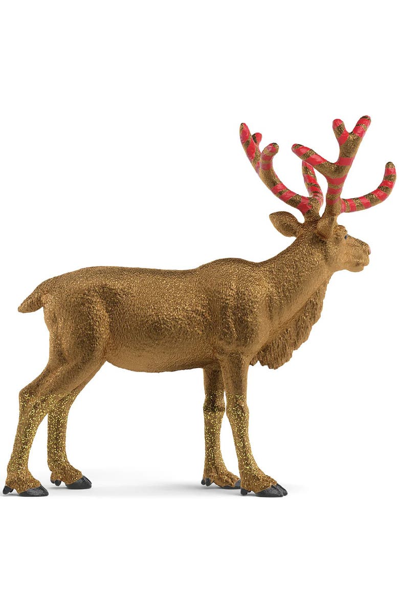 Schleich Wild Life, Golden Anniversary Reindeer, 4.6 Inch Figurine, Play Toy, Alternate, color, Multicolored