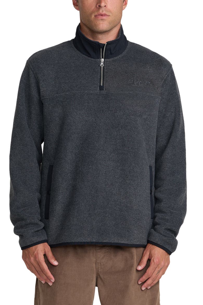 Peak Quarter Zip Pullover, Main, color, CHARCOAL HEATHER