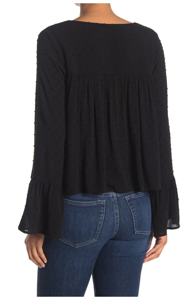 WE MY PEOPLE Swiss Dot Bell Sleeve Top, Main, color, 