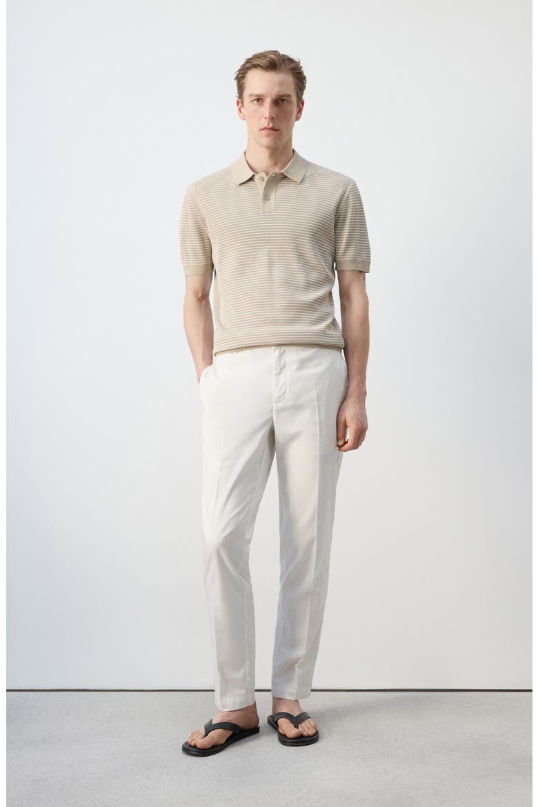 Stripe Polo, Alternate, color, BEIGE