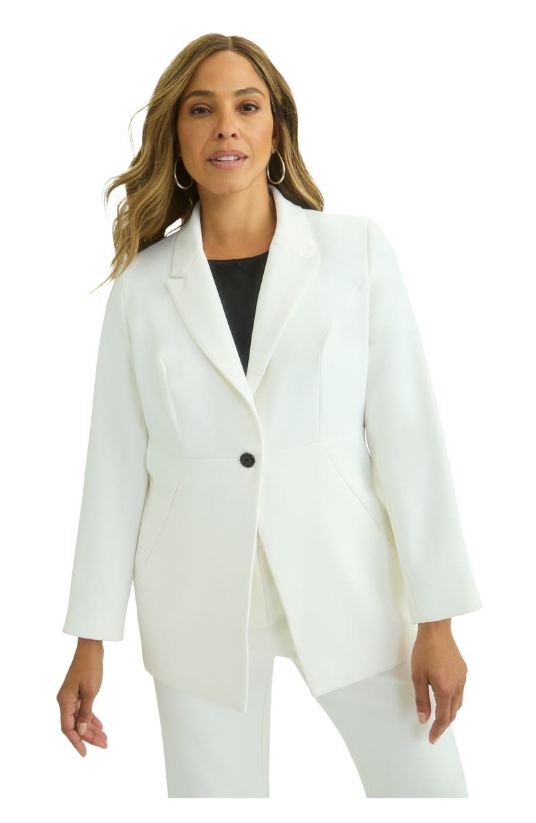 Jessica London Bi-Stretch Blazer, Main, color, Black Mini Houndstooth