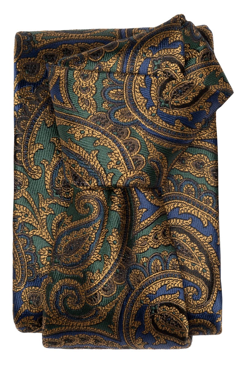 Elizabetta San Carlo - Extra Long Silk Jacquard Tie for Men, Alternate, color, Emerald And Sapphire