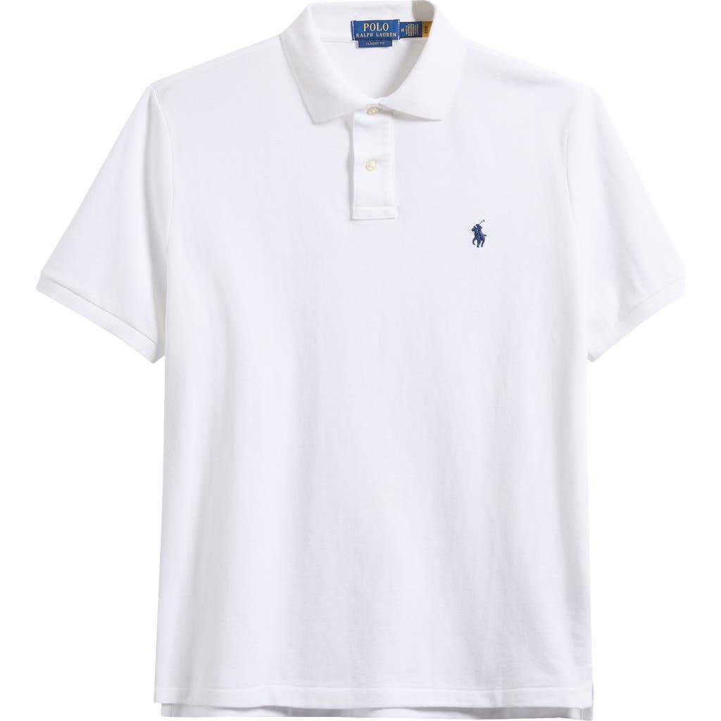 Polo Ralph Lauren Custom Slim Fit Stretch Mesh Polo Shirt In White