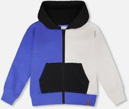 Deux par Deux Long Sleeve Full Length Zipper Hooded French Terry Cardigan