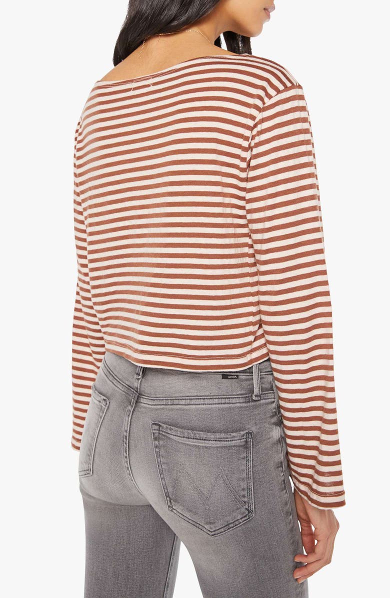 MOTHER The Skipper Bell Stripe Long Sleeve Cotton T-Shirt, Alternate, color, From The Ground Up