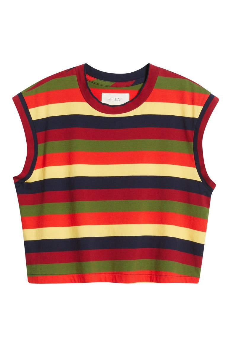 The Square Stripe Crop Top, Alternate, color, PLAYA STRIPE
