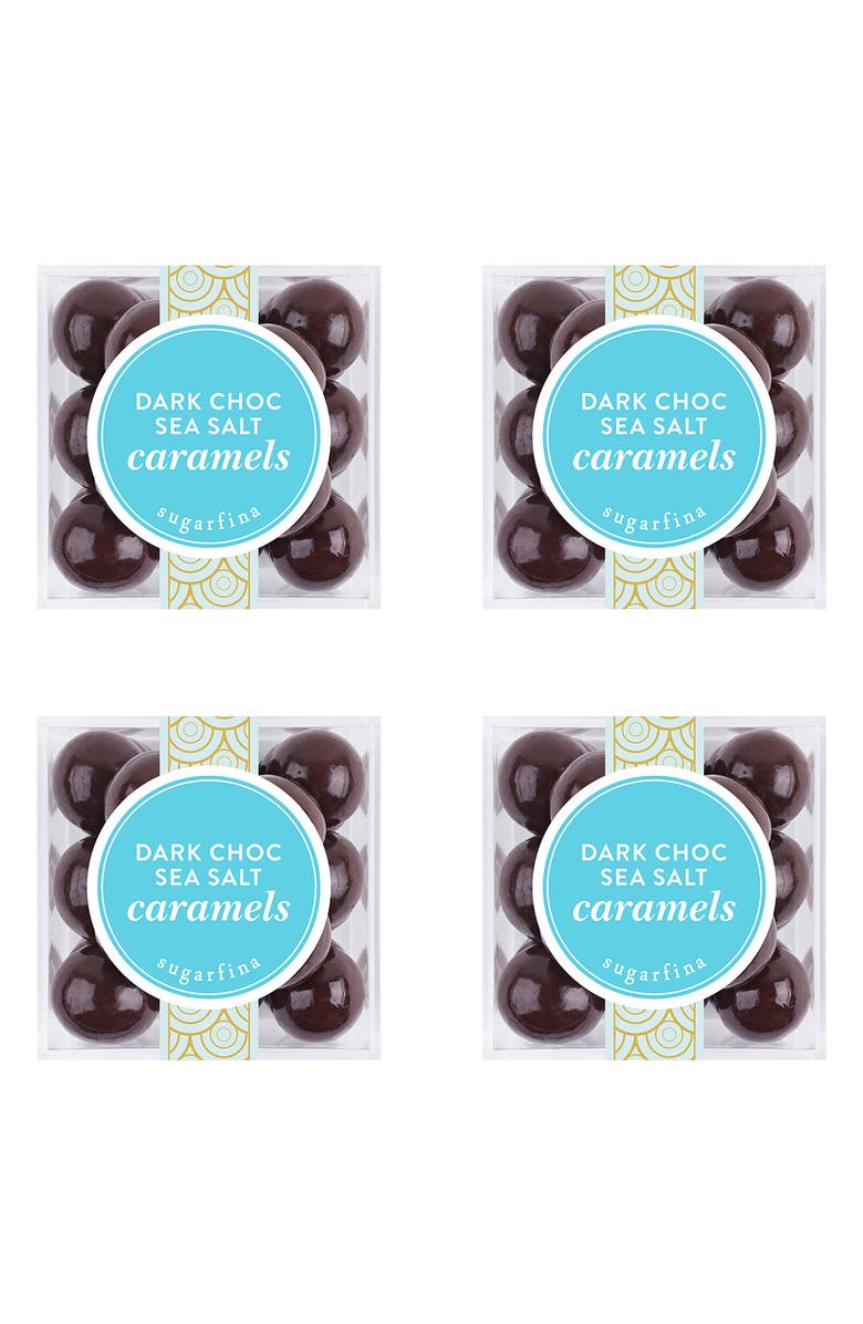 sugarfina Dark Chocolate Sea Salt Caramel 4-Piece Candy Cubes, Main, color, Blue